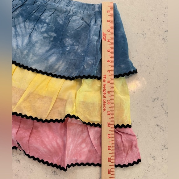 Free the Roses Pastel Rainbow Skirt Blue Pink Yellow Women’s Size Small NWT - Picture 9 of 13